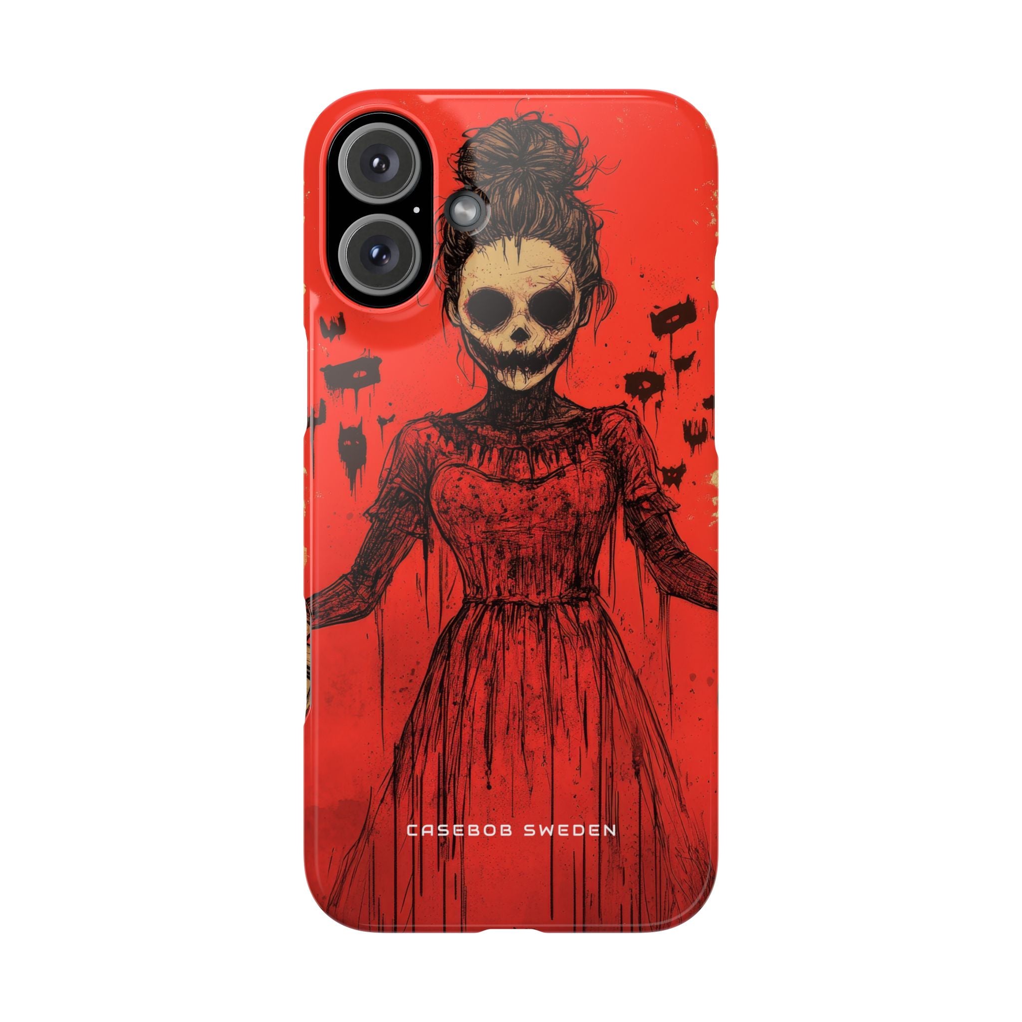 Haunting Scarlet Descent iPhone 16 - Slim Phone Case