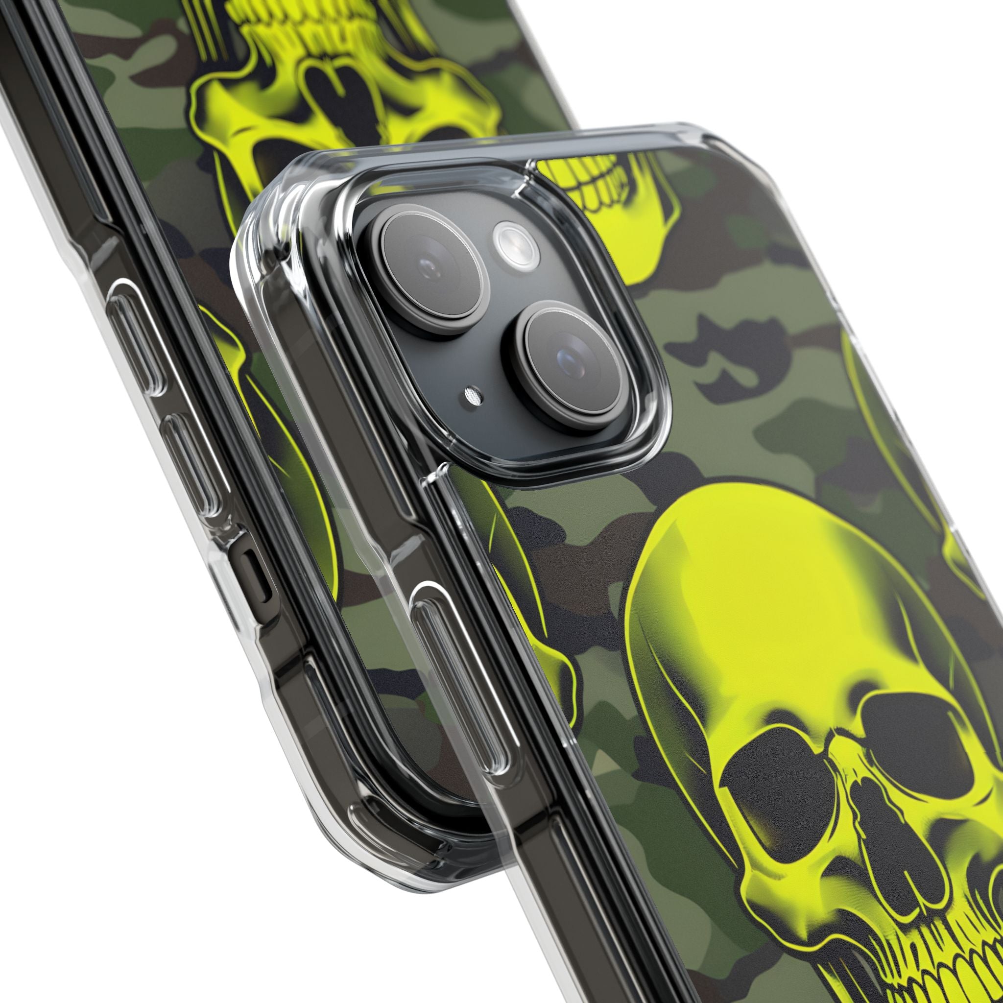 Neon Skull Camo iPhone 15 Case - Impact