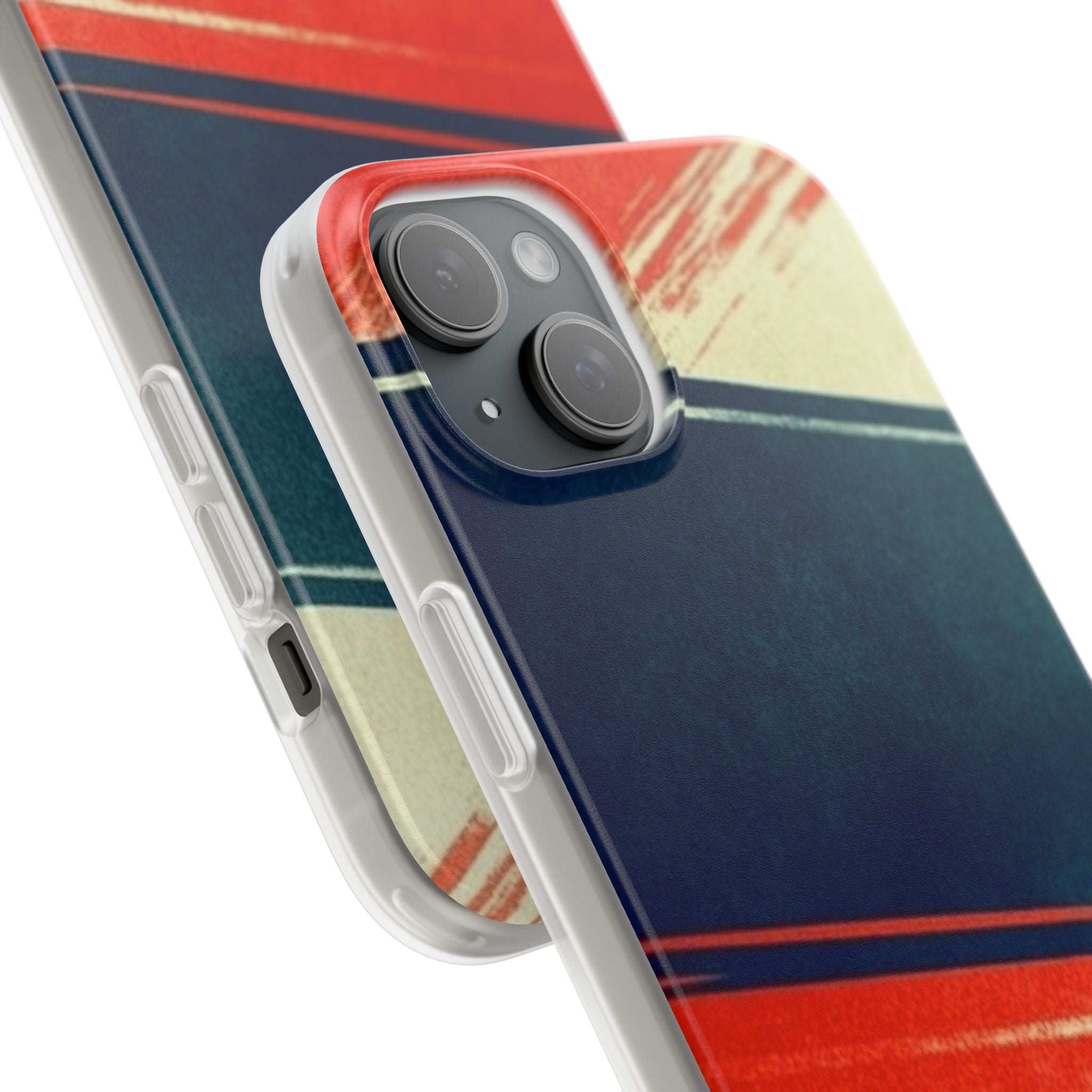 Blue Diagonal Motion iPhone 15 Plus Case - Soft