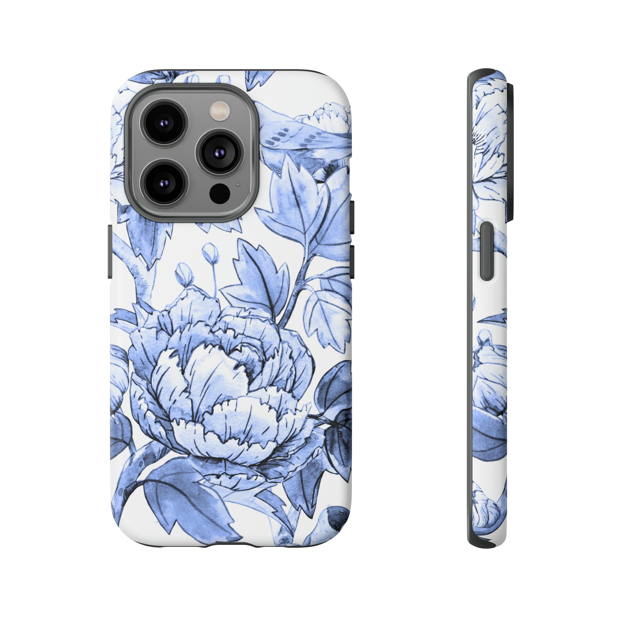 Watercolor Blue Floral - Protective Phone Case