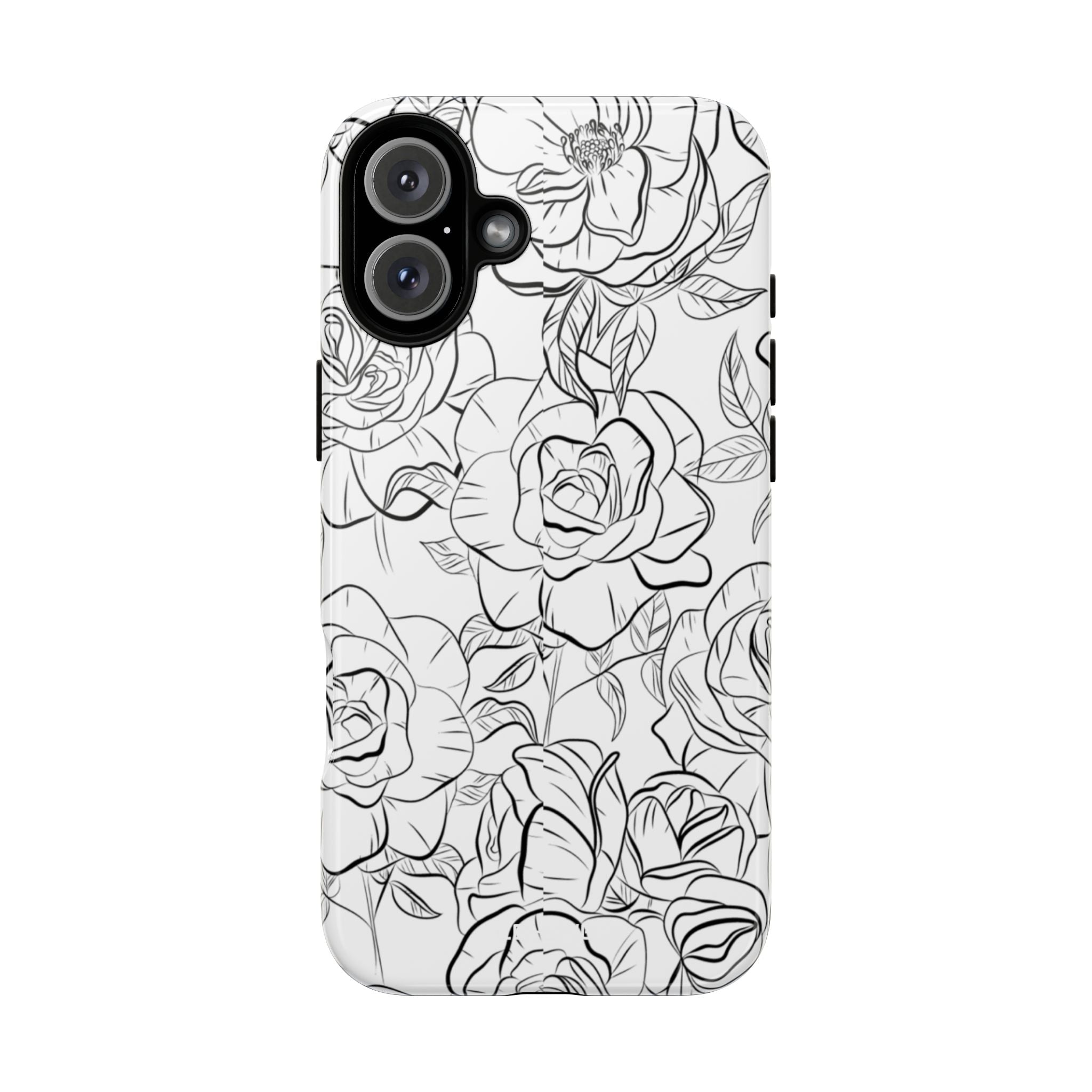 Intricate Rose Sketches - iPhone Case