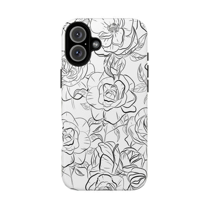 Intricate Rose Sketches - iPhone Case