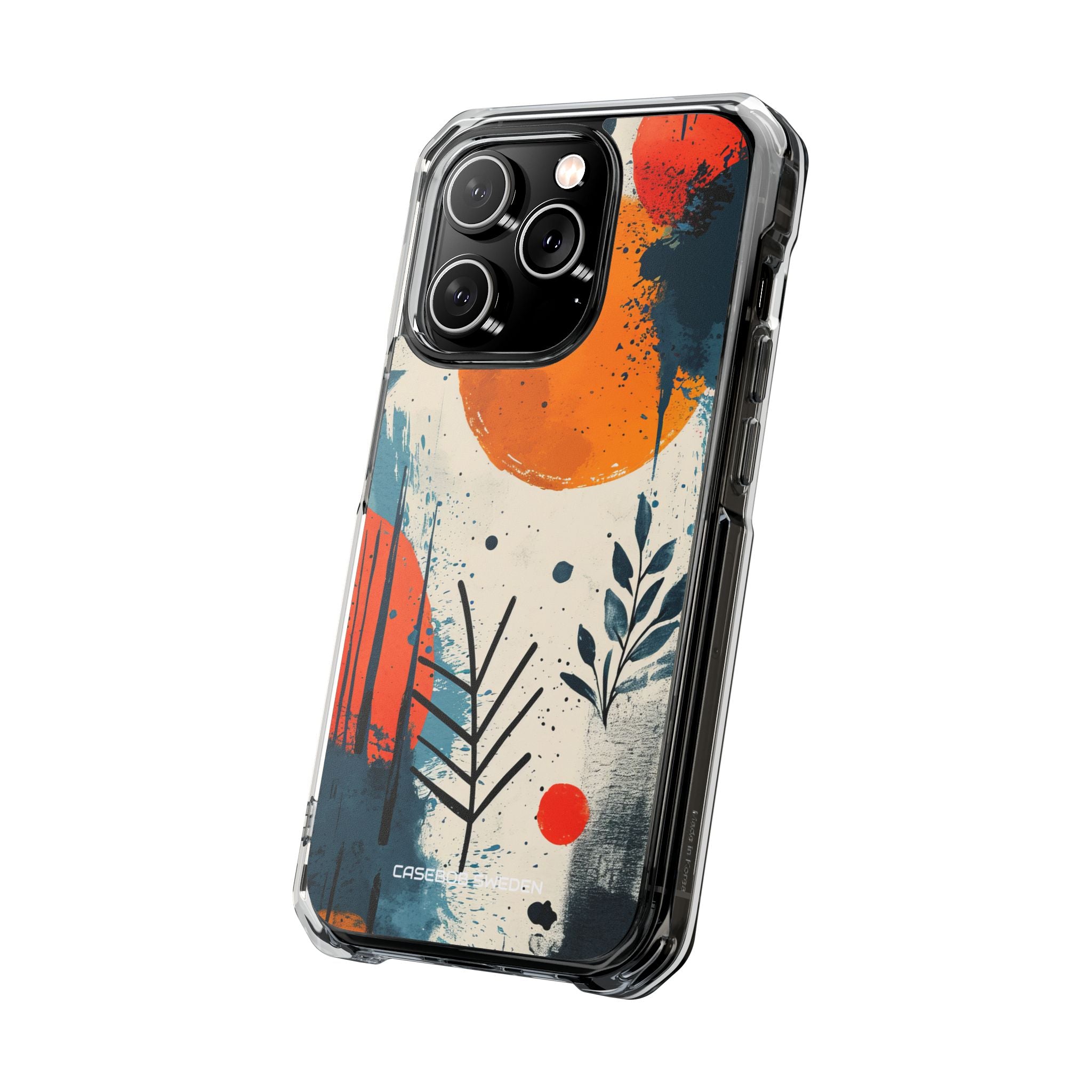 Orange Blue Splash - Clear Impact iPhone 14 Phone Case