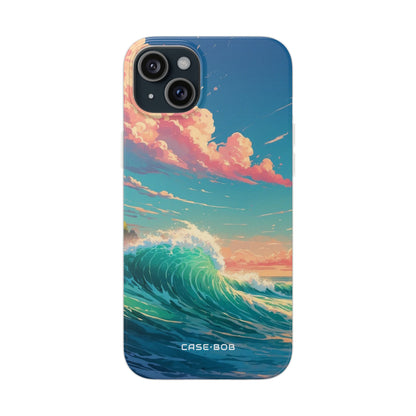 Turquoise Curl iPhone 15 Plus Case - Soft
