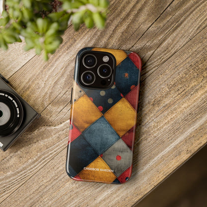 Blue Red Patchwork - Tough iPhone 16 Phone Case