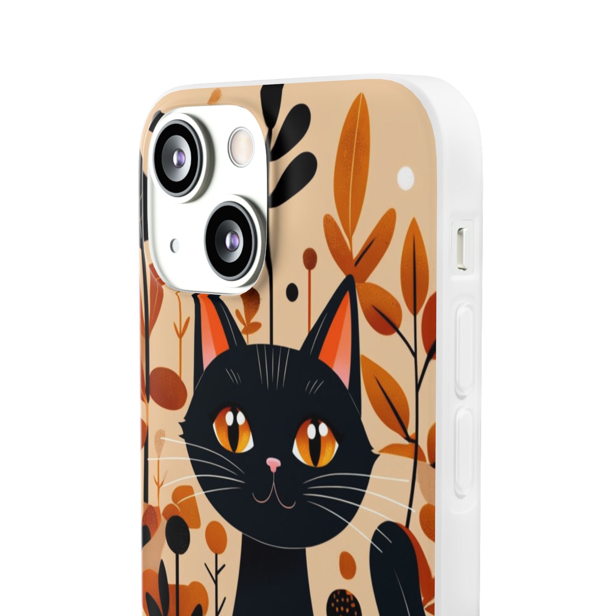 Black Cat Glow iPhone 13 mini Case - Soft