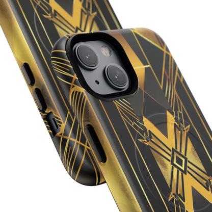 Golden Geometric Elegance iPhone 14 | Tough+ Phone Case