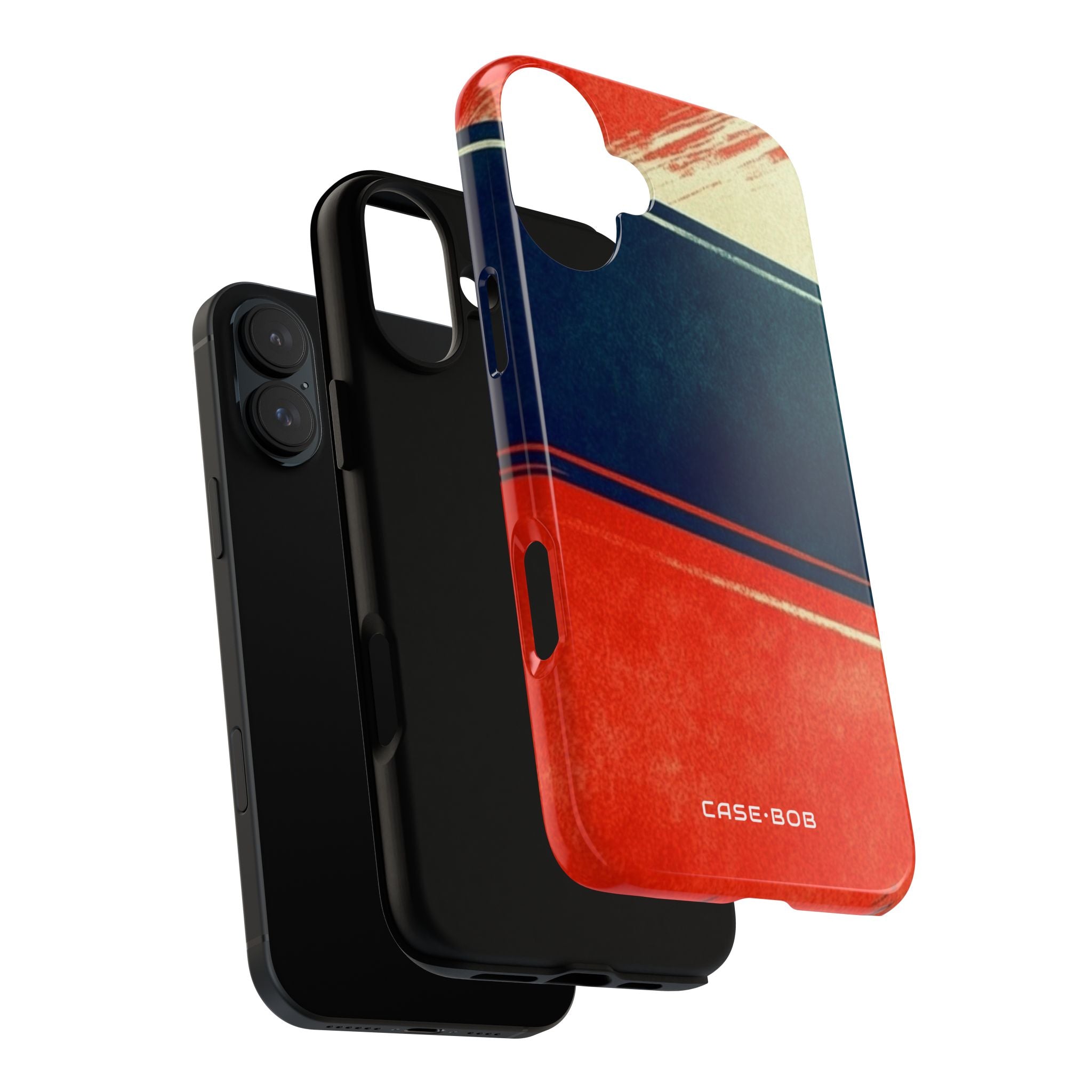 Navy Streak Burst iPhone 16 Plus Case - Tough