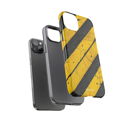 Cracked Hazard Lines - iPhone Case