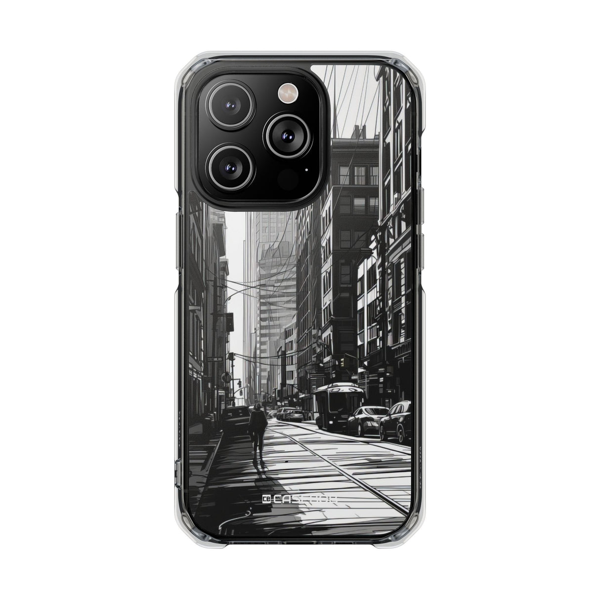 Noir Urban Serenity - Phone Case for iPhone (Clear Impact - Magnetic)