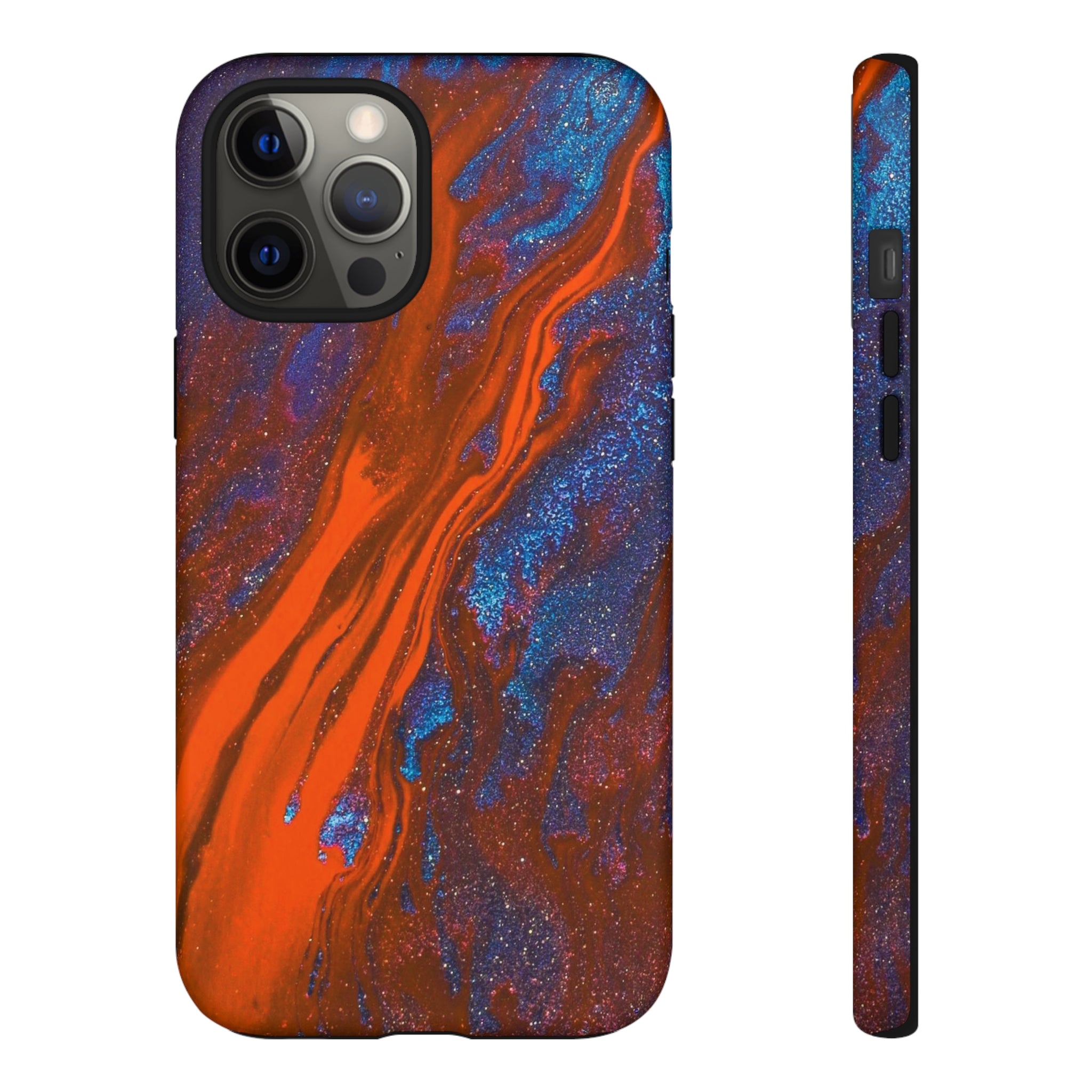 Orange Spikes Ink Art iPhone Case (Protective) iPhone 12 Pro Max Matte Phone Case