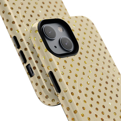 Gold Sparkle Grid iPhone 14 Case - Tough+