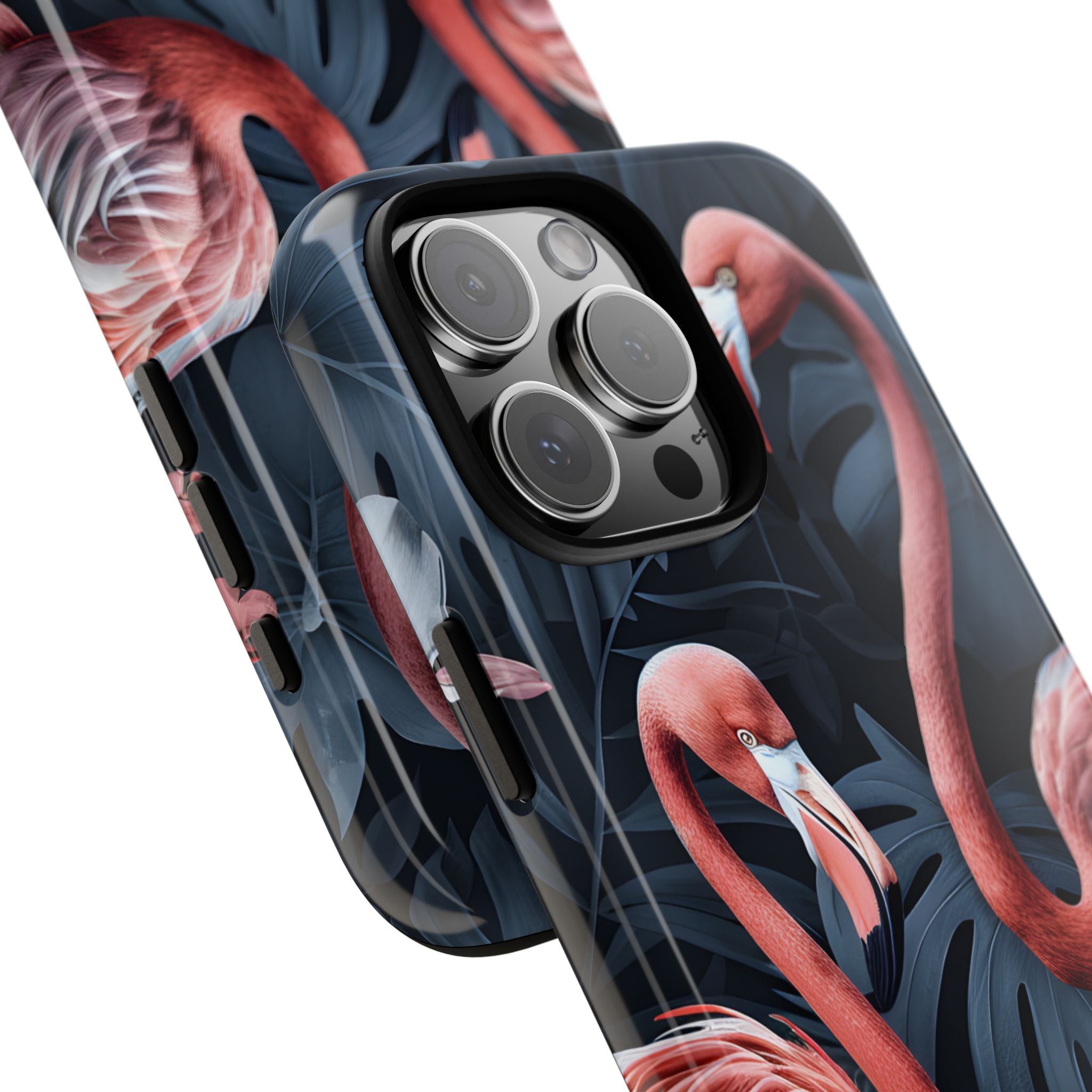 Flamingos Embrace Nature - iPhone Case
