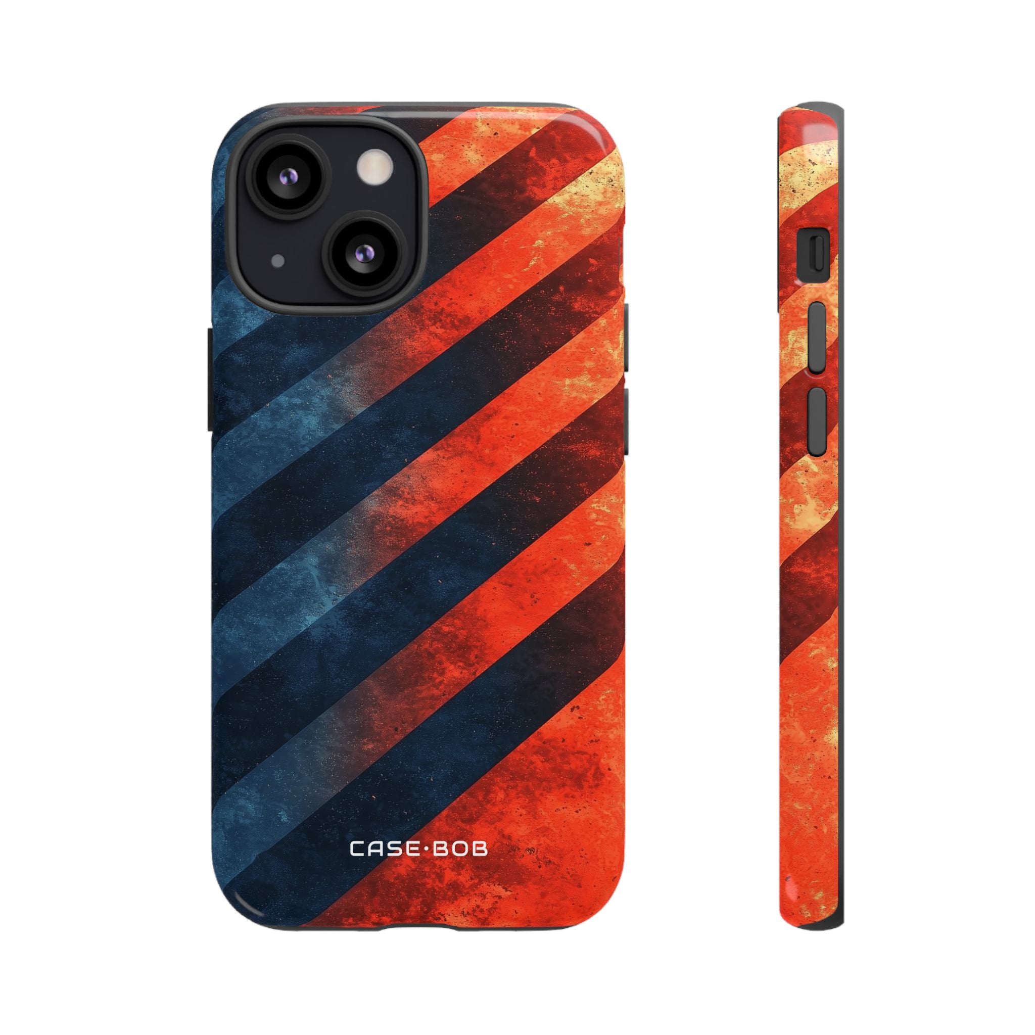 Diagonal Stripes Blaze iPhone 13 Mini Case - Tough