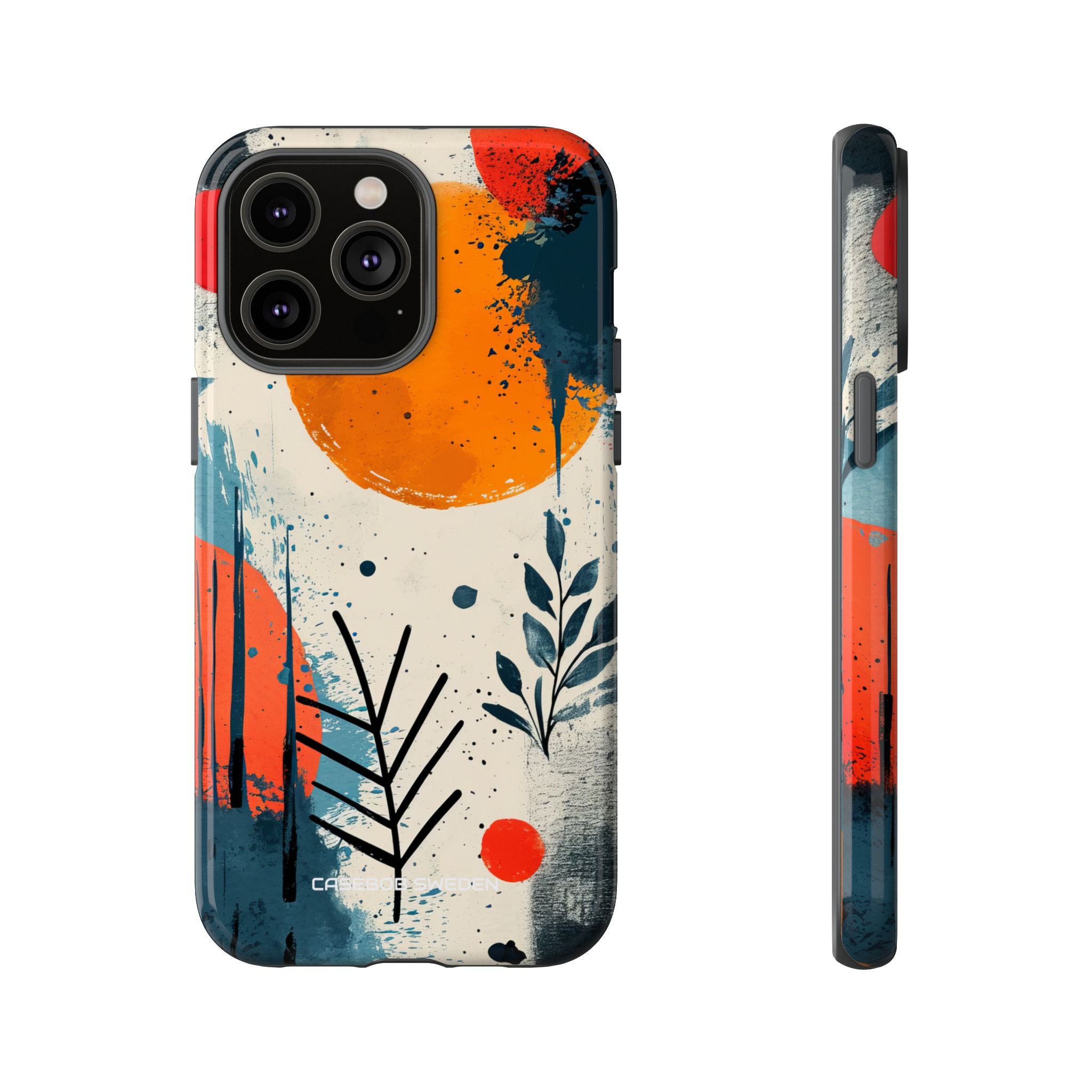 Orange Blue Splash - Tough iPhone 14 Phone Case