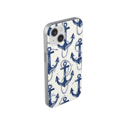 Navy Anchor Loop iPhone 14 Case - Soft