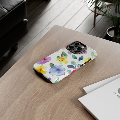 Whimsical Watercolor Florals - iPhone Case