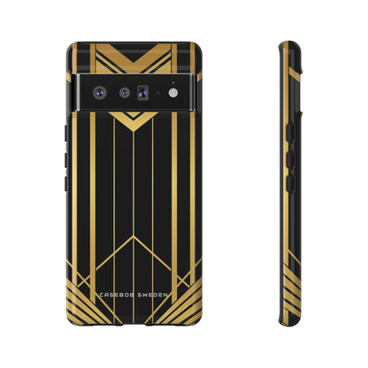 "Golden Art Deco Symmetry in Geometric Elegance" Google Pixel 6 - Tough Phone Case