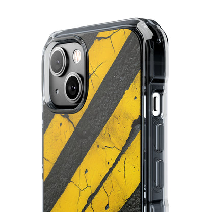 Cracked Hazard Lines iPhone Case - Impact