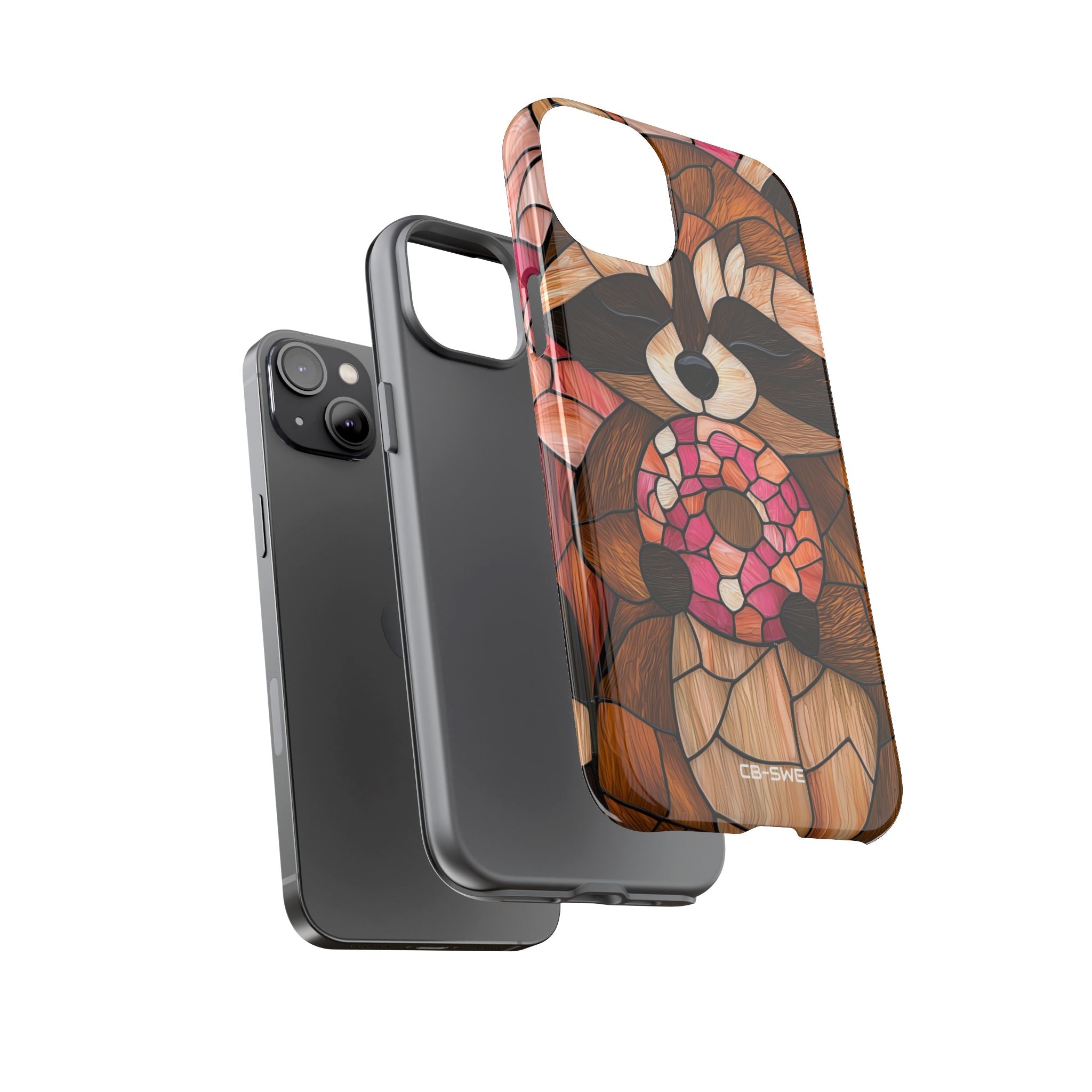 Raccoon Holds Donut - iPhone Case
