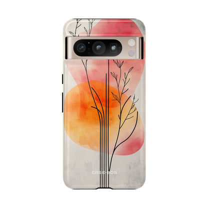 Curved Stem Sunset Google Pixel 8 Pro Case - Tough