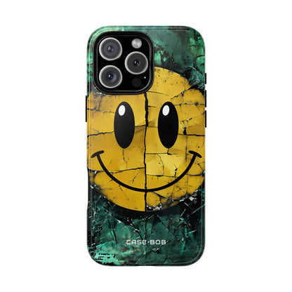 Cracked Smiley iPhone 16 Pro Max Case - Tough
