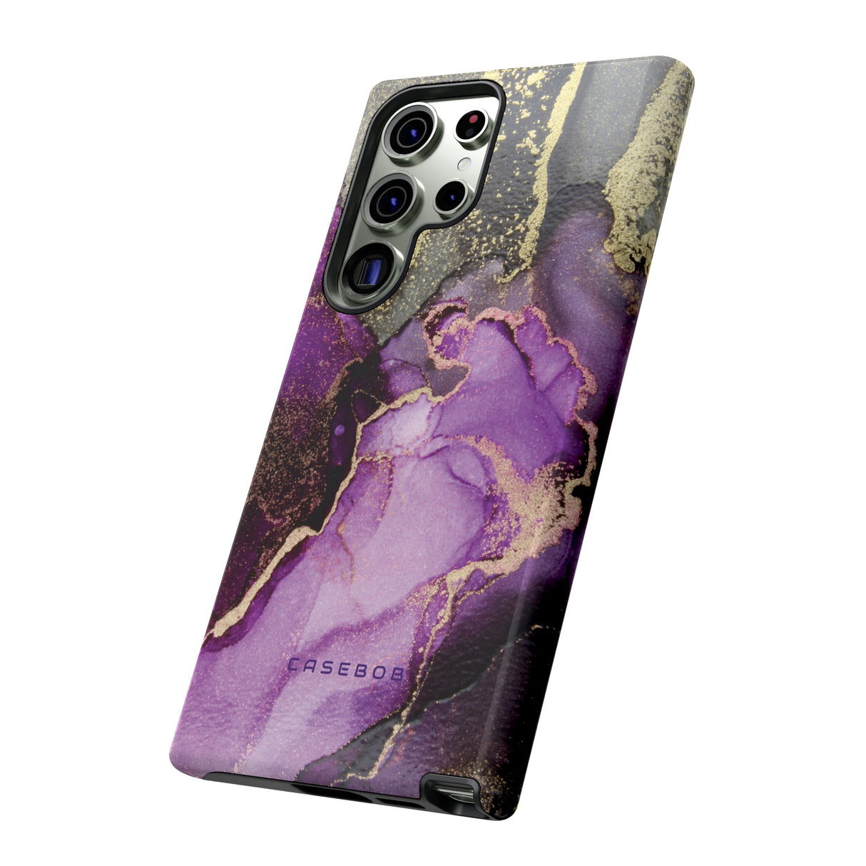 Purple Marble & Gold Phone - Protective Phone Case