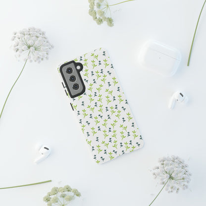 White Flower Pattern - Protective Phone Case