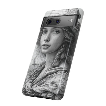 Serene Sketch Portrait - Phone Case for Google Pixel