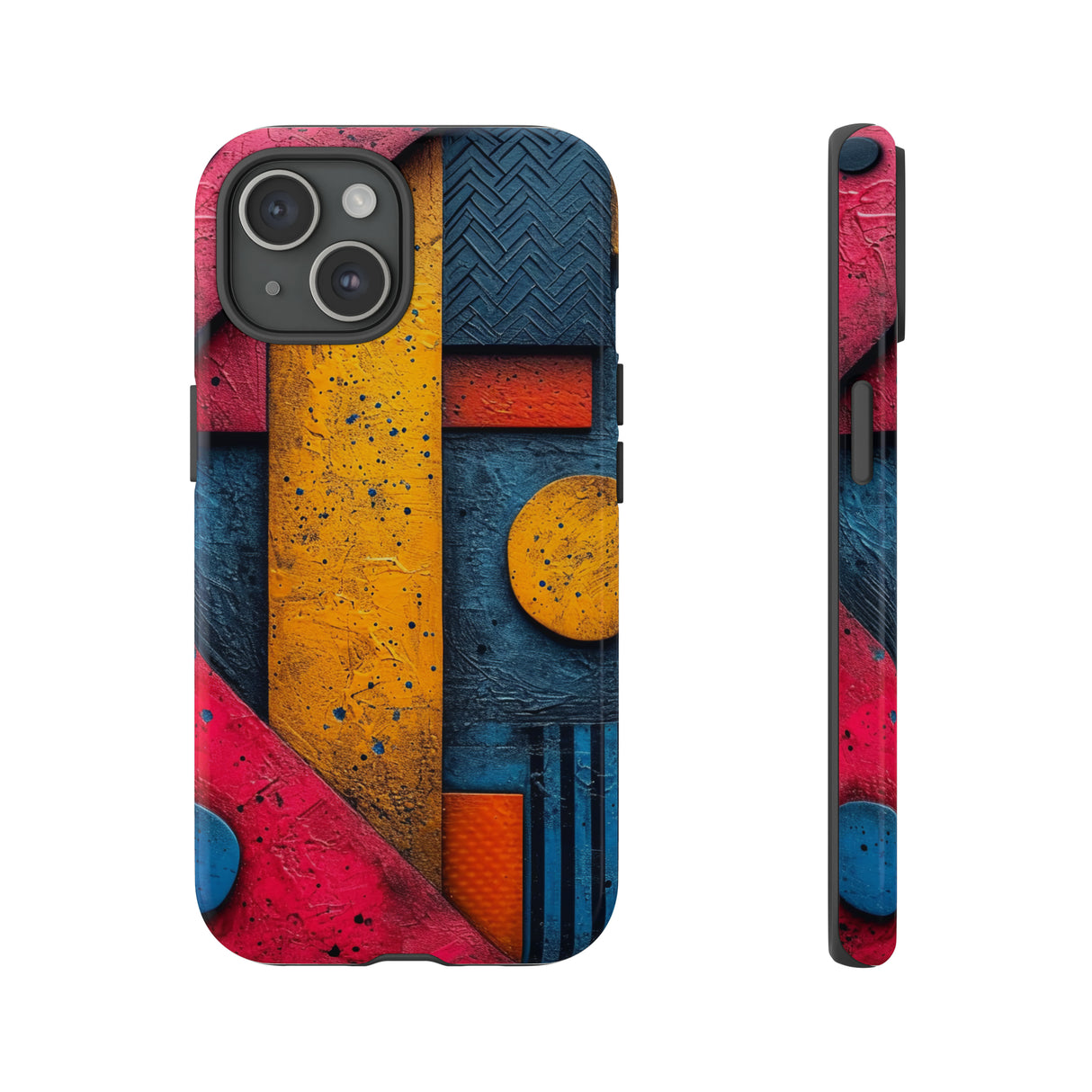 Neon Geometric Fusion - Protective Phone Case