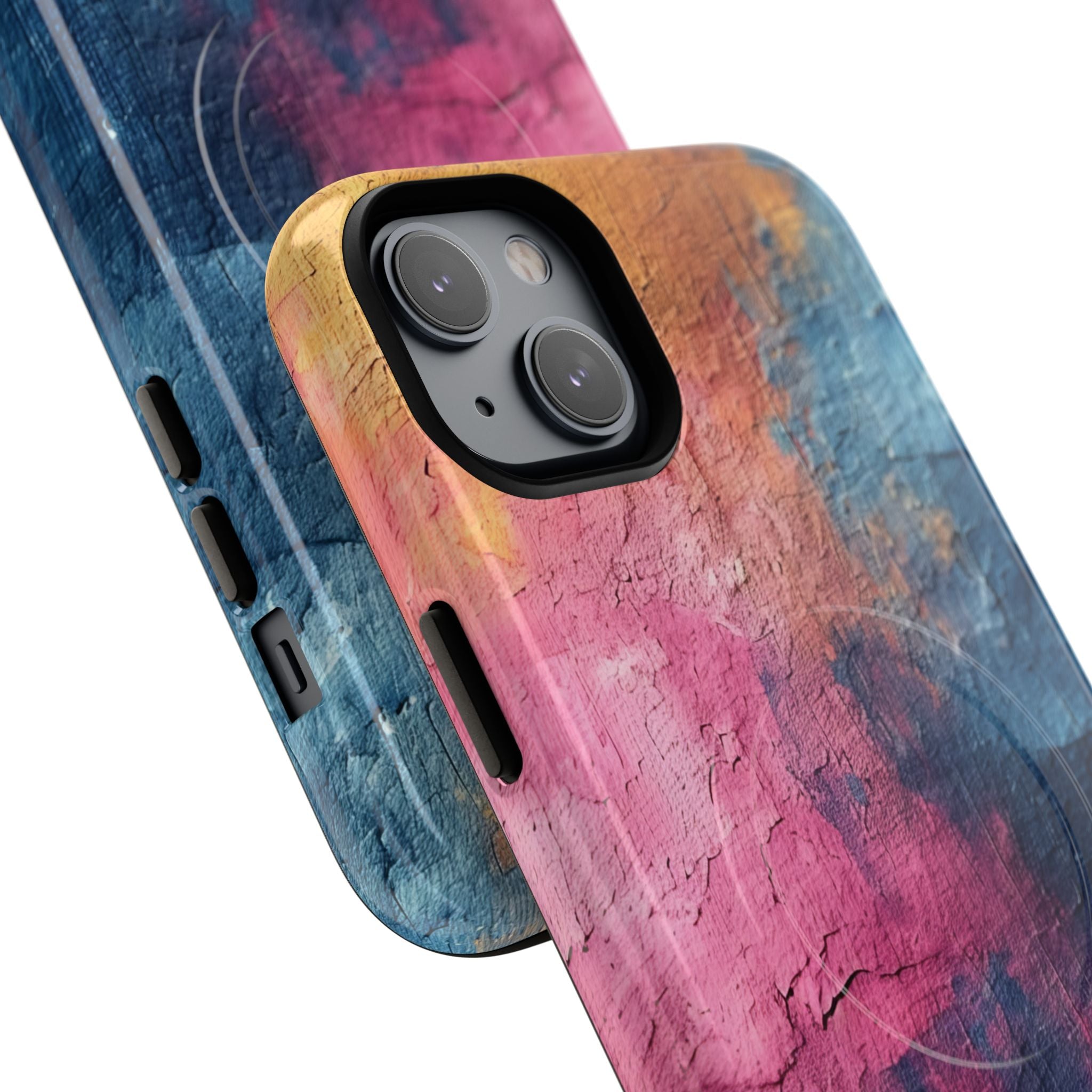 Blue Pink Abstract - Tough + MagSafe® iPhone 14 Phone Case