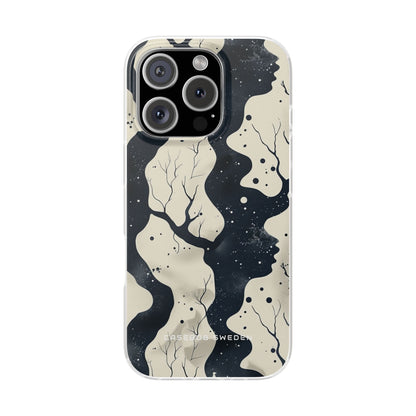 Organic Fluid Silhouettes with Cosmic Depth iPhone 16 - Flexi Phone Case