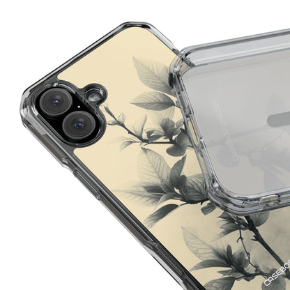 Beige Branch Art - Clear Impact iPhone 16 Phone Case