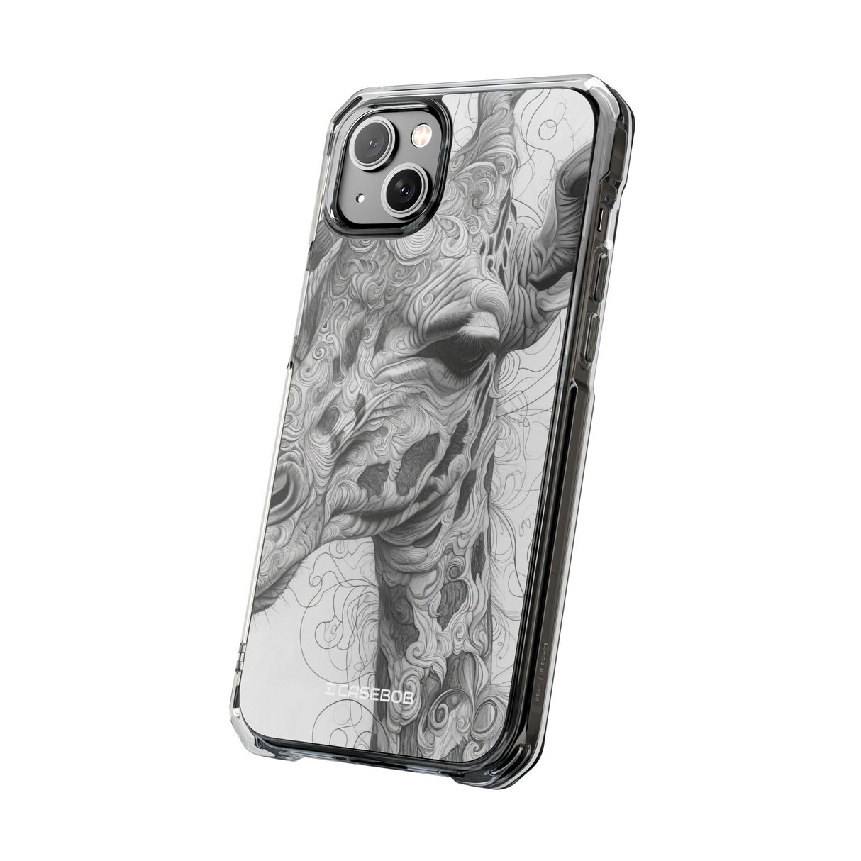 Monochrome Giraffe - Phone Case for iPhone (Clear Impact - Magnetic)