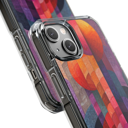 Purple Orange Abstract - Clear Impact iPhone 14 Phone Case