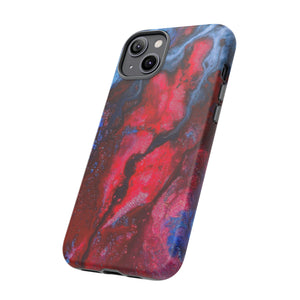 Neon Red Ink Art iPhone Case (Protective) Phone Case