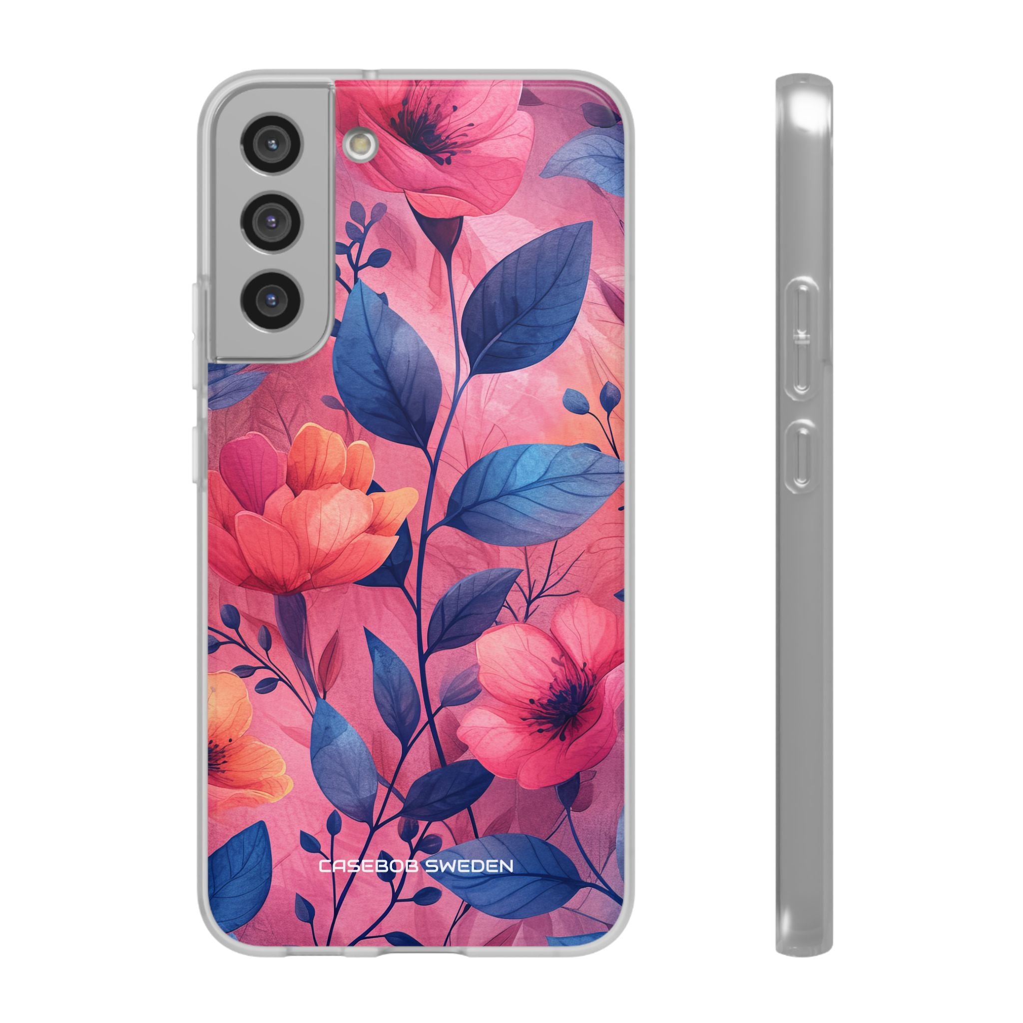 Pink Blue Floral - Flexi Samsung S22 Phone Case