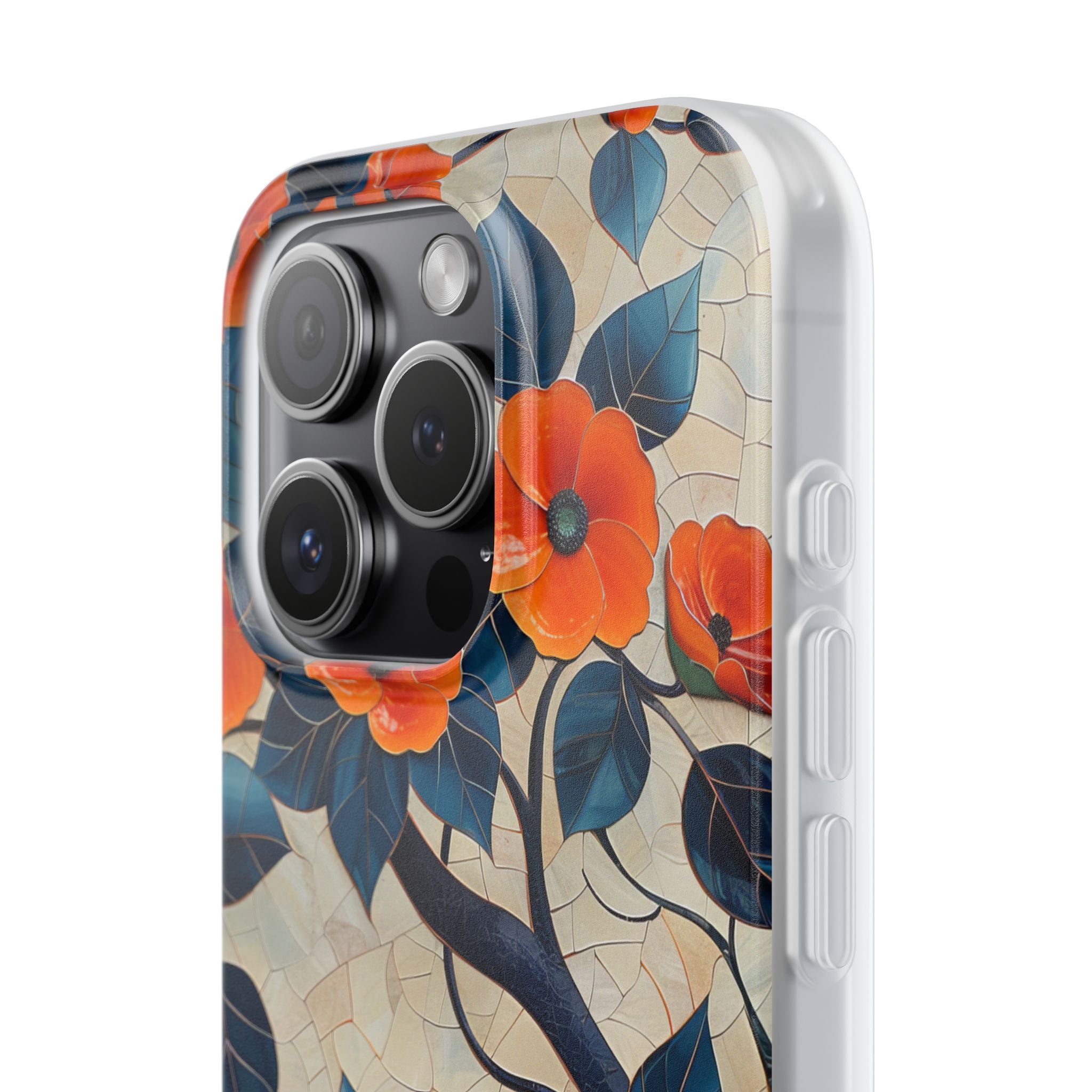 Orange Blossoms Mosaic Harmony iPhone 15 - Flexi Phone Case