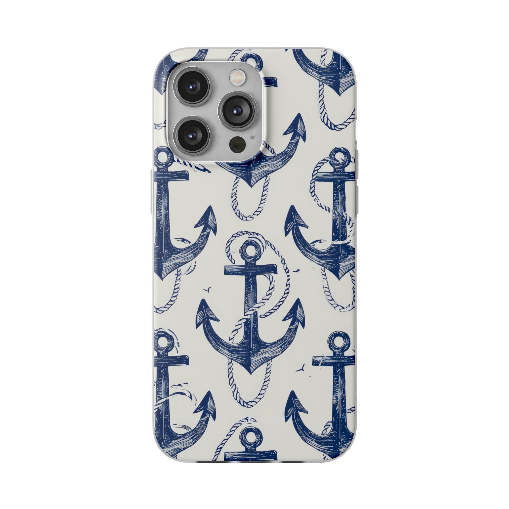 Navy Anchor Loop iPhone 14 Pro Max Case - Soft