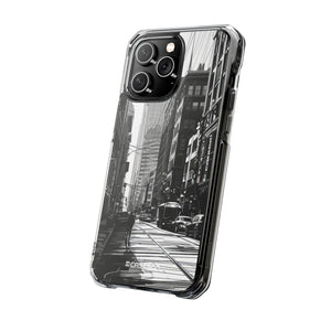 Noir Urban Serenity - Phone Case for iPhone (Clear Impact - Magnetic)