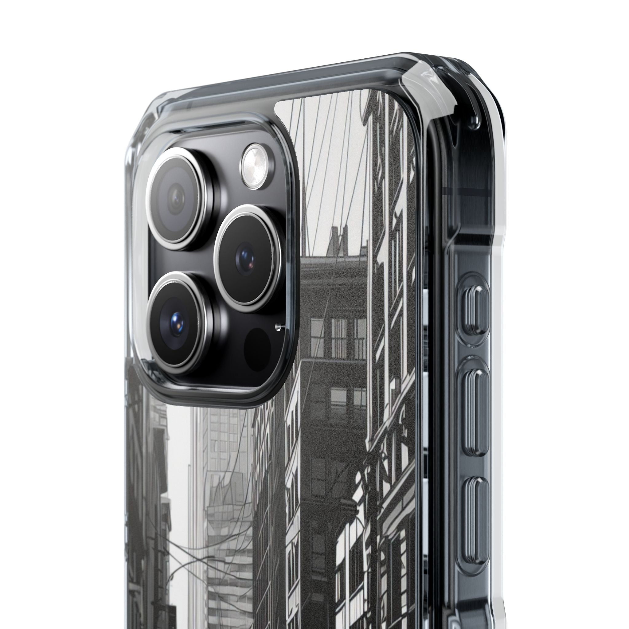 Urban Cityscape Line Perspective iPhone 15 - Clear Impact Phone Case