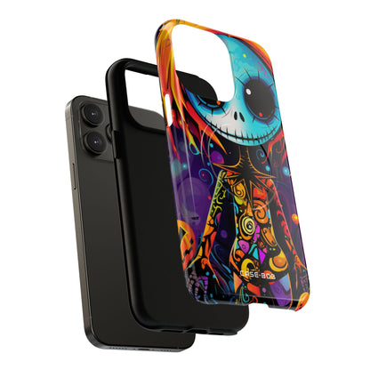 Blue Skull Swirl iPhone 14 Pro Max Case - Tough+