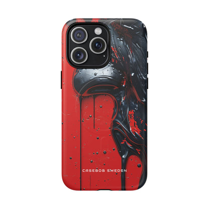 Textured Crimson Bloom iPhone 15 | Tough+ Phone Case