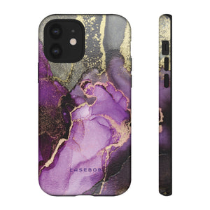 Purple Marble & Gold Phone - Protective Phone Case