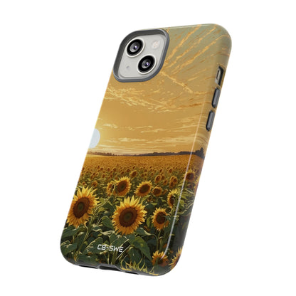 Sunflowers Embrace Sunset - iPhone Case