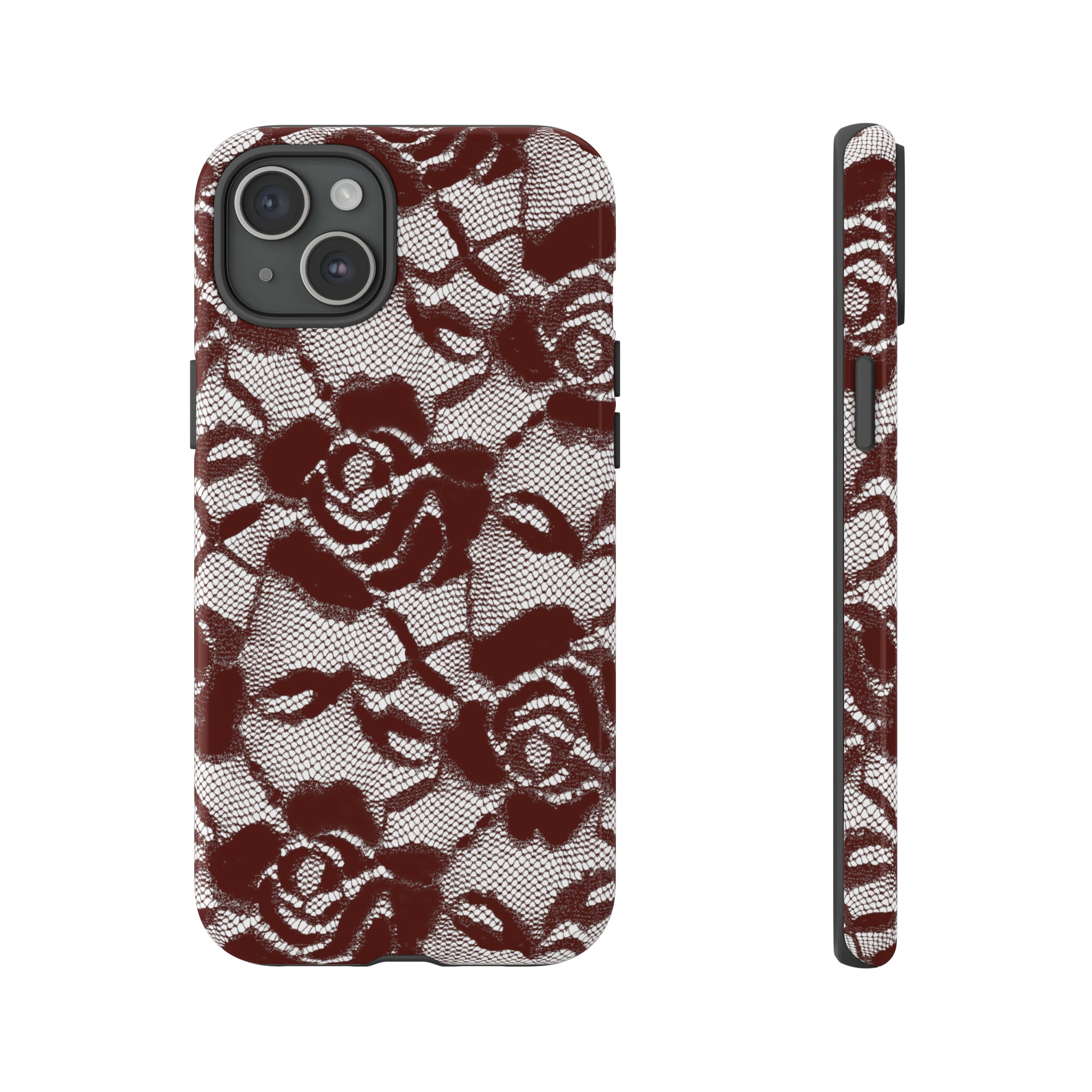 Red Lace Gothic Flower - Protective Phone Case