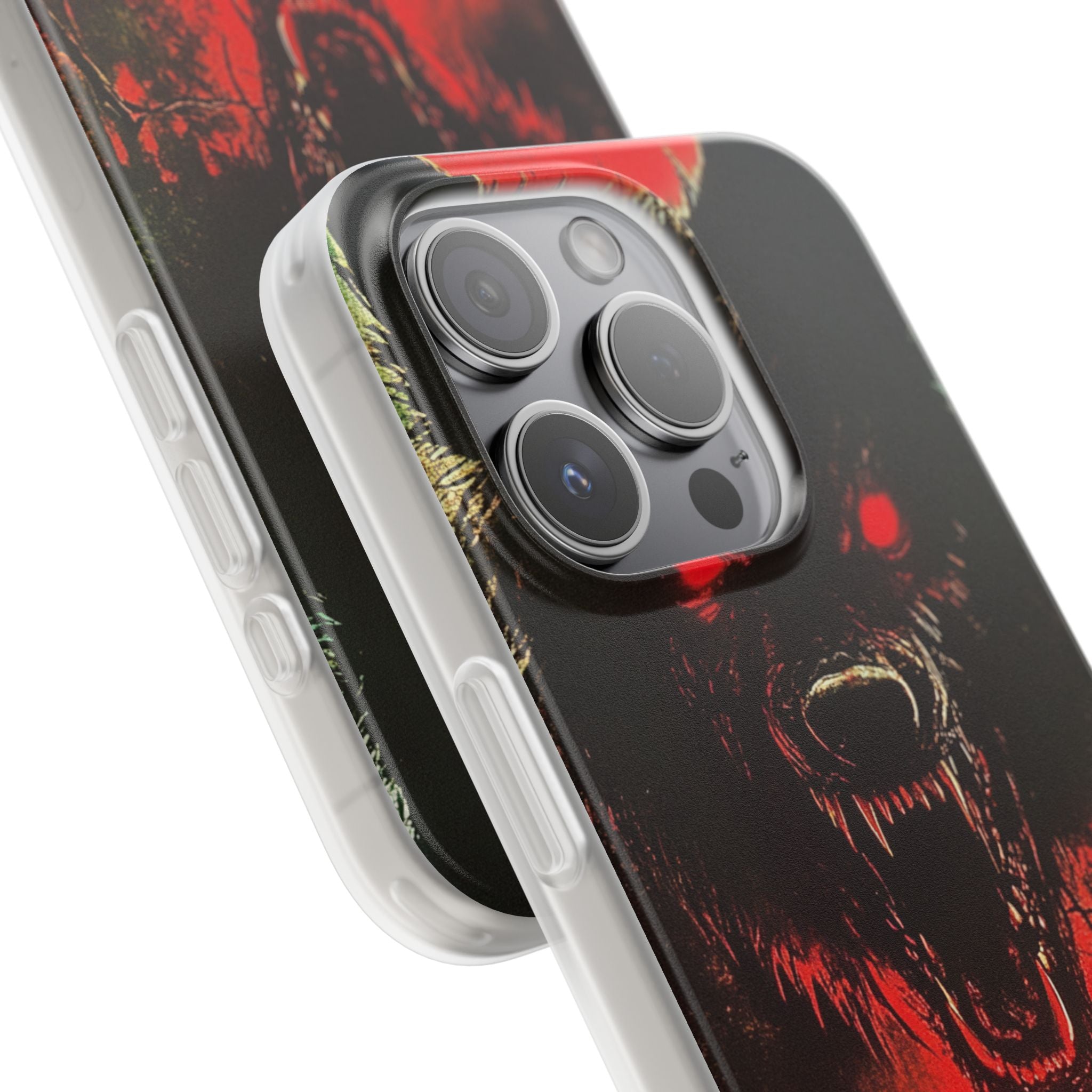 Crimson Wolf iPhone 15 Pro Case - Soft