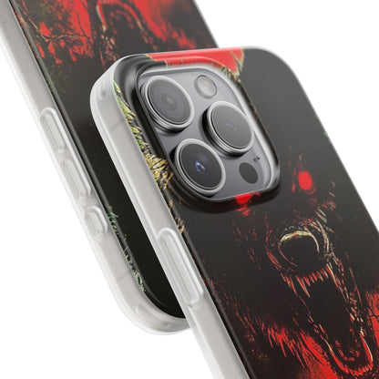 Crimson Wolf iPhone 15 Pro Case - Soft