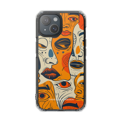 Gradient Face Mosaic iPhone 15 - Clear Impact Phone Case