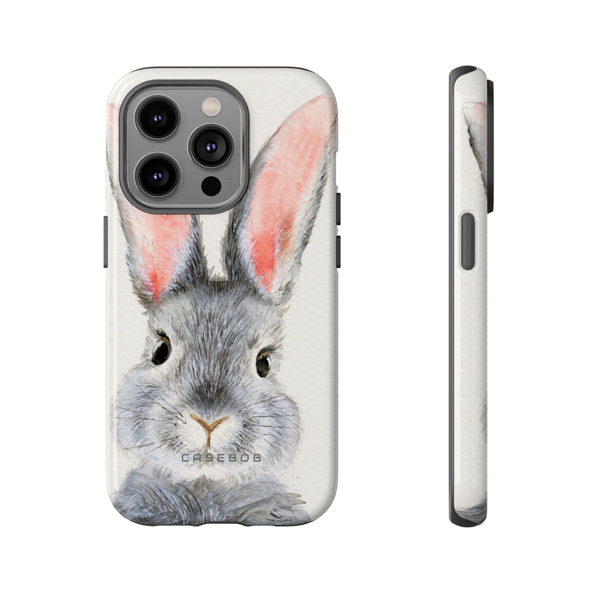 Watercolor of Fluffy Rabbit - Protective Phone Case